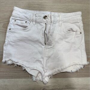 Zara High Rise White Denim Women Shorts Size 2